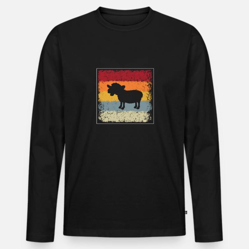 Schaaf Retro - Männer Premium Bio Langarmshirt - Schwarz