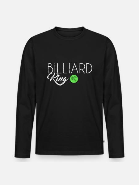 Billiard King - Männer Premium Bio Langarmshirt - Schwarz