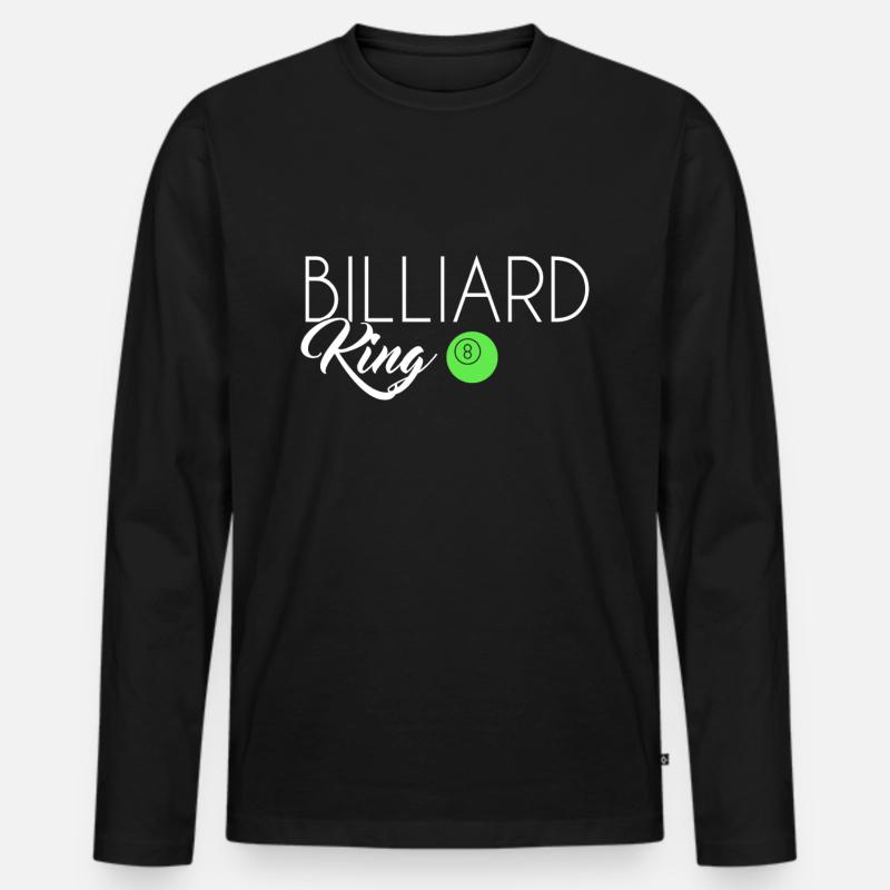 Billiard King - Männer Premium Bio Langarmshirt - Schwarz