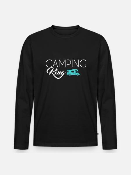 Camping King - Men's Premium Organic Long Sleeve Shirt - black