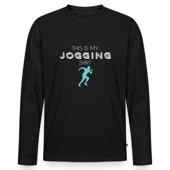 Chemise de jogging - T-shirt manches longues Premium bio Homme - noir - Devant - Nico (187cm)