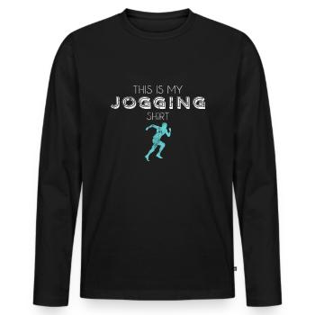 Chemise de jogging - T-shirt manches longues Premium bio Homme - noir - Devant - Nico (187cm)