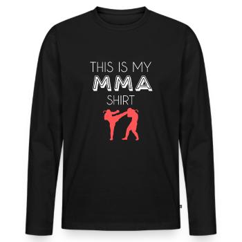 Chemise MMA - T-shirt manches longues Premium bio Homme - noir - Devant - Nico (187cm)