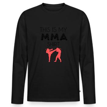 Chemise MMA - T-shirt manches longues Premium bio Homme - noir - Devant - Nico (187cm)