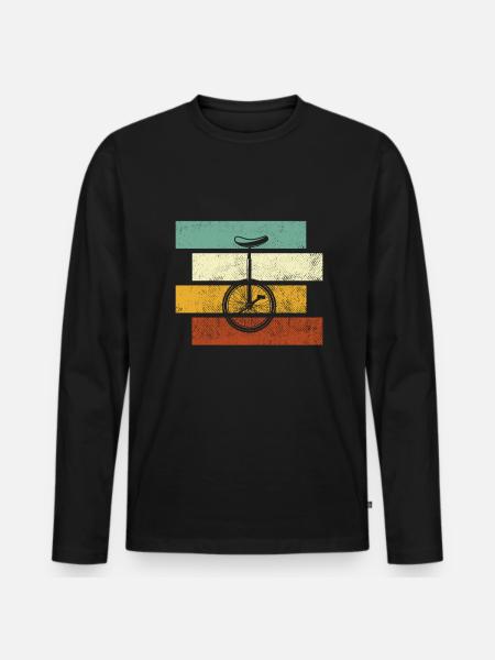 Unicycle Retro - Men's Premium Organic Long Sleeve Shirt - black