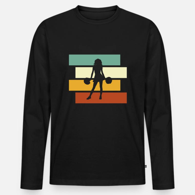 Cheerleading Retro - Männer Premium Bio Langarmshirt - Schwarz