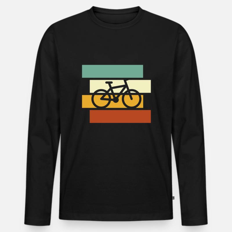 Fahrrad Retro - Männer Premium Bio Langarmshirt - Schwarz