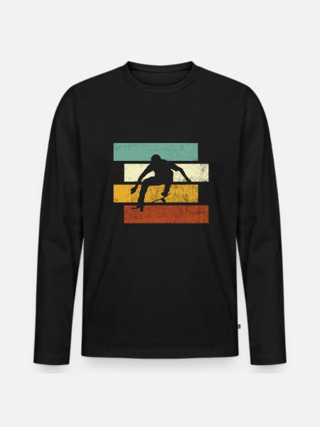 Skating Retro - Men's Premium Organic Long Sleeve Shirt - black