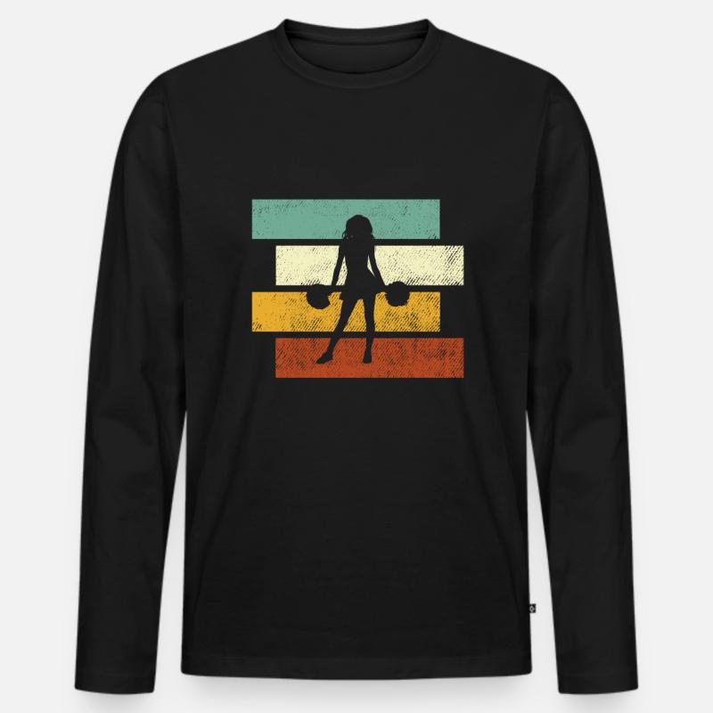 Cheerleading Retro - Männer Premium Bio Langarmshirt - Schwarz