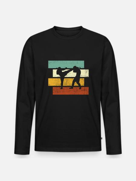 Martial Arts Retro - Men's Premium Organic Long Sleeve Shirt - black