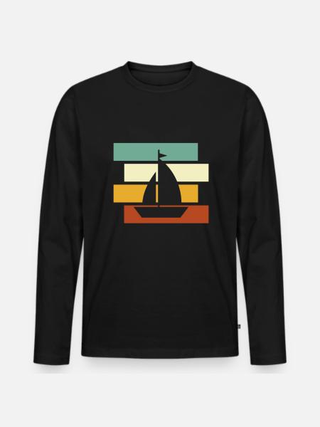 Sailing Retro - Men's Premium Organic Long Sleeve Shirt - black