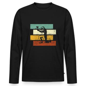 Paintball Rétro - T-shirt manches longues Premium bio Homme - noir - Devant - Nico (187cm)