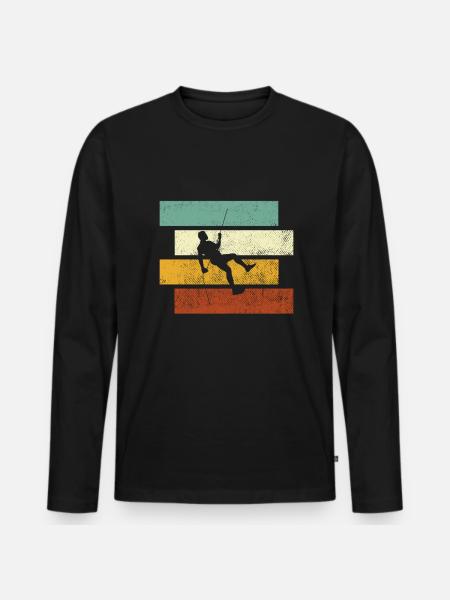 Escalade Rétro - T-shirt manches longues Premium bio Homme - noir
