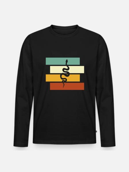 Serpent Rétro - T-shirt manches longues Premium bio Homme - noir