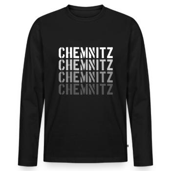 Chemnitz - T-shirt manches longues Premium bio Homme - noir - Devant - Nico (187cm)
