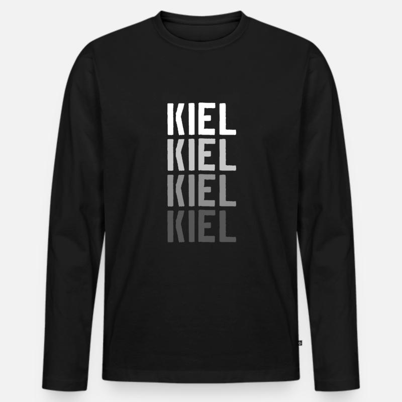 Kiel - Männer Premium Bio Langarmshirt - Schwarz