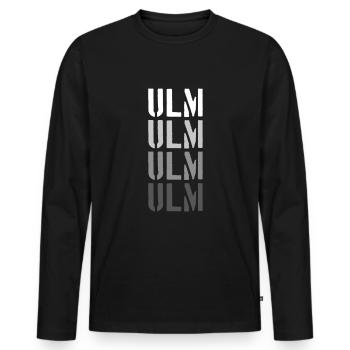 Ulm - Männer Premium Bio Langarmshirt - Schwarz - Vorne - Nico (187cm)