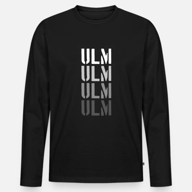 Ulm - Männer Premium Bio Langarmshirt - Schwarz