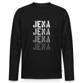 Jena - Men's Premium Organic Long Sleeve Shirt - black - Front - Nico (187cm)