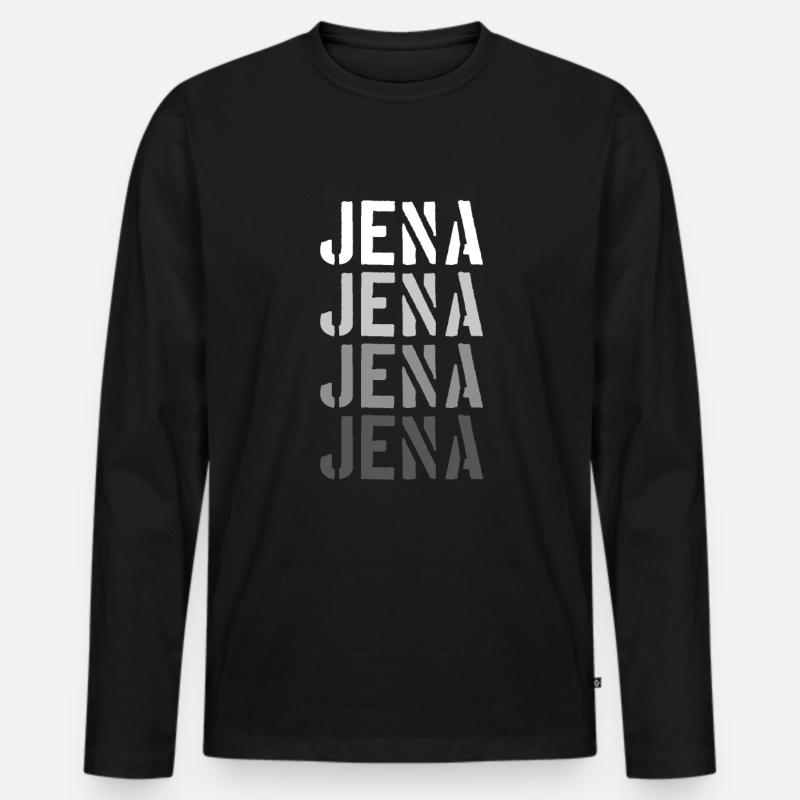 Jena - Männer Premium Bio Langarmshirt - Schwarz