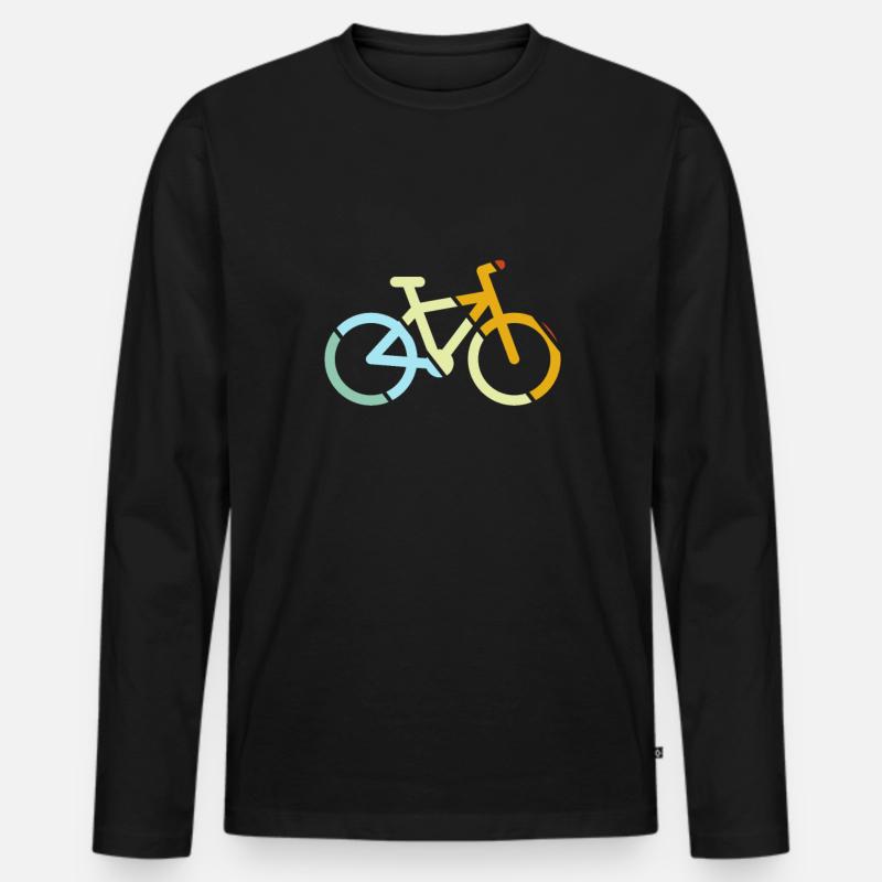 Fahrrad Retro - Männer Premium Bio Langarmshirt - Schwarz
