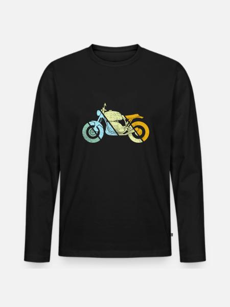 Motorcycle Retro - Men's Premium Organic Long Sleeve Shirt - black