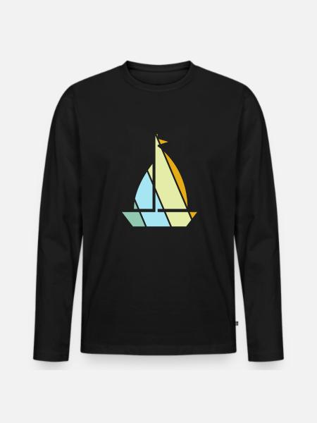 Sailing Retro - Men's Premium Organic Long Sleeve Shirt - black