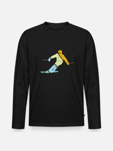 Ski Retro - Men's Premium Organic Long Sleeve Shirt - black