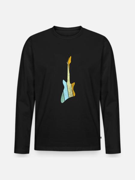 Electric Guitar Retro - Men's Premium Organic Long Sleeve Shirt - black