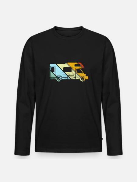 Motorhome Retro - Men's Premium Organic Long Sleeve Shirt - black