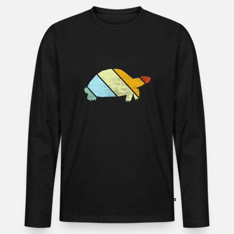 Turtle Retro - Men's Premium Organic Long Sleeve Shirt - black