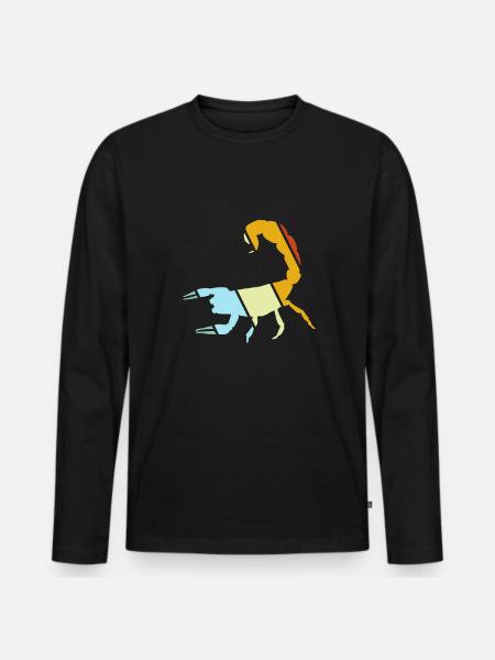Scorpio Retro - Men's Premium Organic Long Sleeve Shirt - black