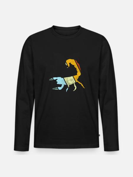 Scorpio Retro - Men's Premium Organic Long Sleeve Shirt - black