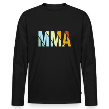 mma retro - Männer Premium Bio Langarmshirt - Schwarz - Vorne - Nico (187cm)