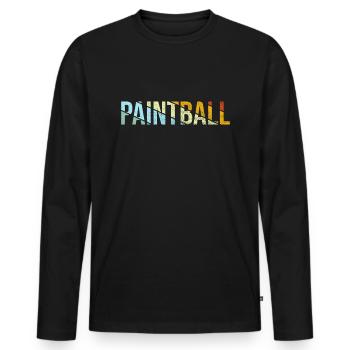 Paintball Rétro - T-shirt manches longues Premium bio Homme - noir - Devant - Nico (187cm)