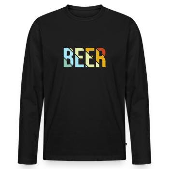 Bier Retro - Männer Premium Bio Langarmshirt - Schwarz - Vorne - Nico (187cm)