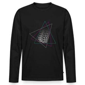Techno - Men's Premium Organic Long Sleeve Shirt - black - Front - Nico (187cm)