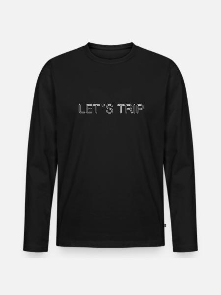 Wochenende Techno lets trip - Männer Premium Bio Langarmshirt - Schwarz