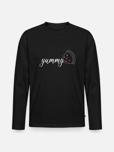 Watermelon yummy - Men's Premium Organic Long Sleeve Shirt - black