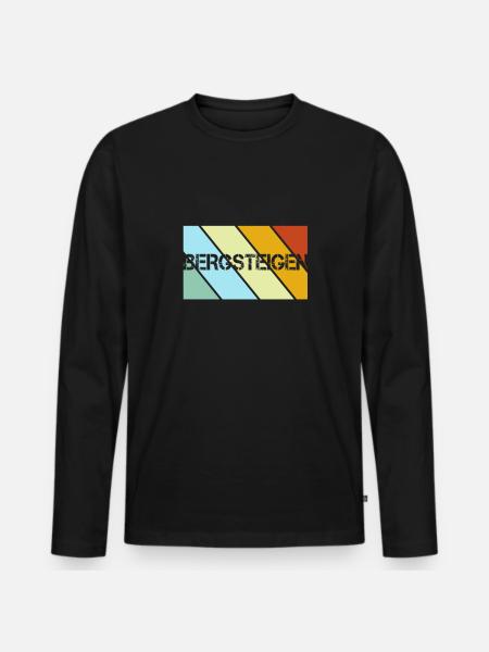 Mountaineering Retro - Men's Premium Organic Long Sleeve Shirt - black