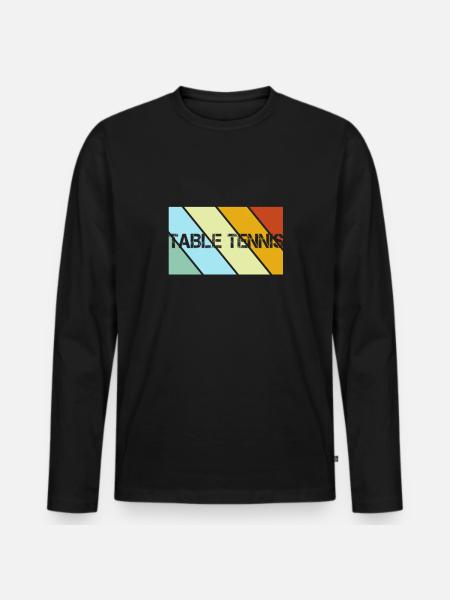 Table Tennis Retro - Men's Premium Organic Long Sleeve Shirt - black