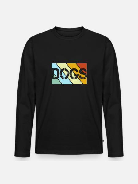 Dog Retro - Men's Premium Organic Long Sleeve Shirt - black