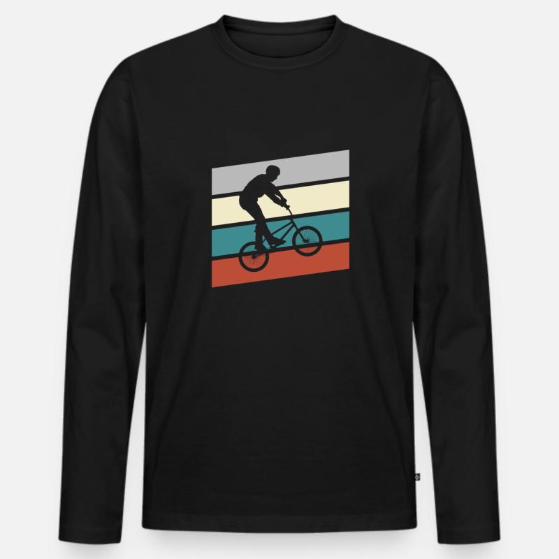 BMX Retro - Männer Premium Bio Langarmshirt - Schwarz