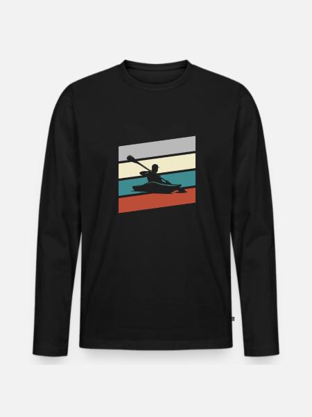 Canoe Retro - Men's Premium Organic Long Sleeve Shirt - black