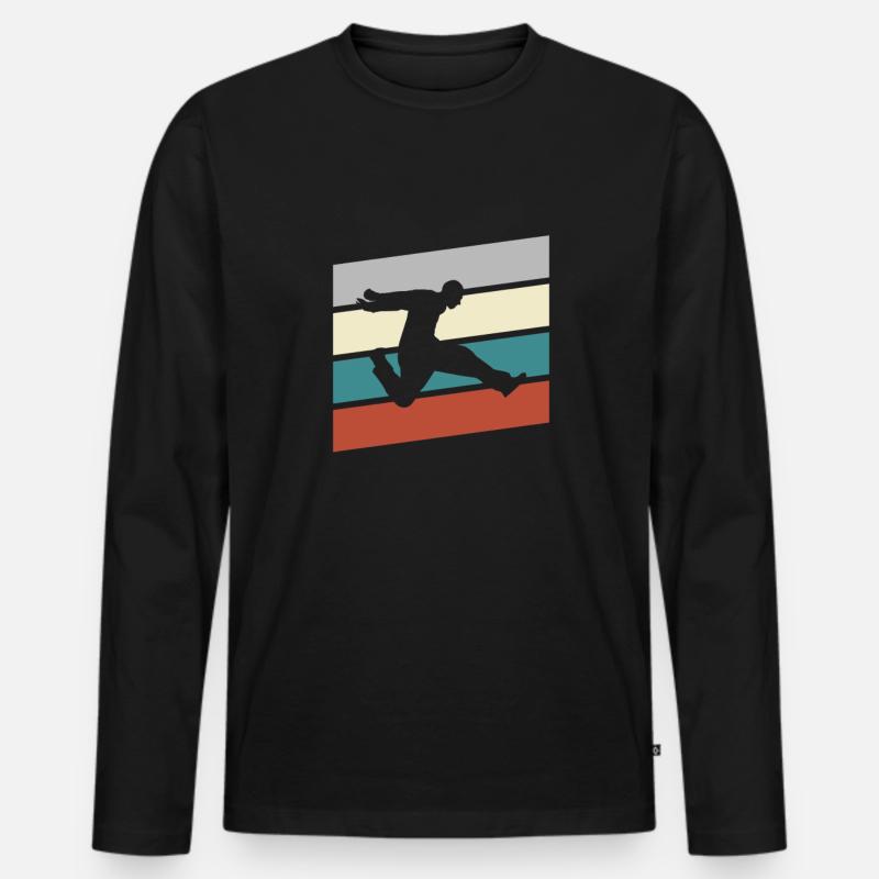 Parkour Retro - Männer Premium Bio Langarmshirt - Schwarz