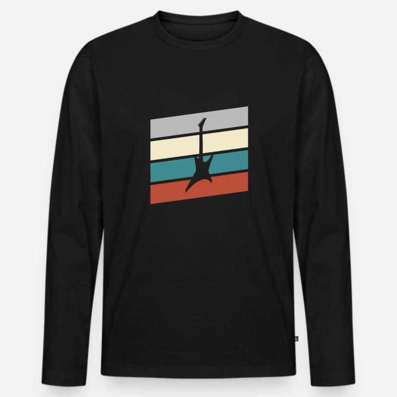 EGitarre Retro - Männer Premium Bio Langarmshirt - Schwarz