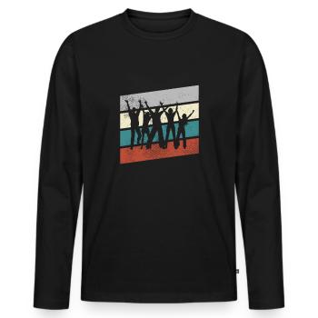 Dancing Retro - Men's Premium Organic Long Sleeve Shirt - black - Front - Nico (187cm)