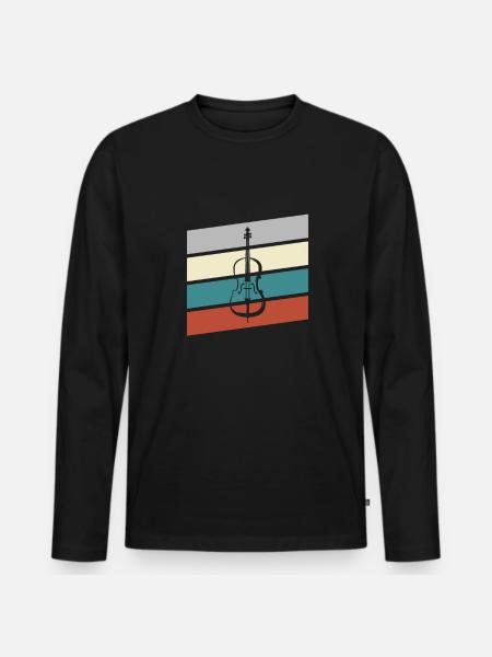 Violin Retro - Men's Premium Organic Long Sleeve Shirt - black