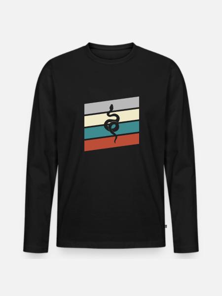 Serpent Rétro - T-shirt manches longues Premium bio Homme - noir