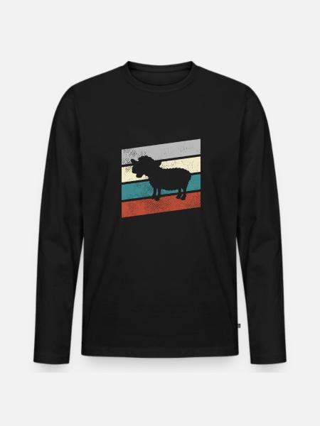 Sheep Retro - Men's Premium Organic Long Sleeve Shirt - black